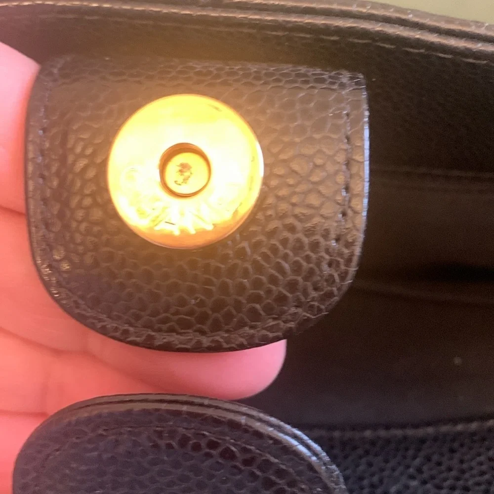 Chanel Petite Caviar tote black gold authentic “ needs strap rings “